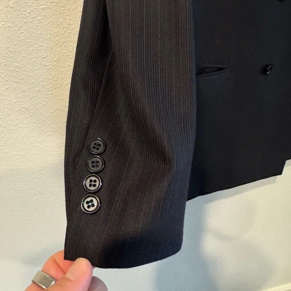 Brioni Men's Nomentano Super 150s Striped Blazer 44R Surgical Cuff Made in Italy